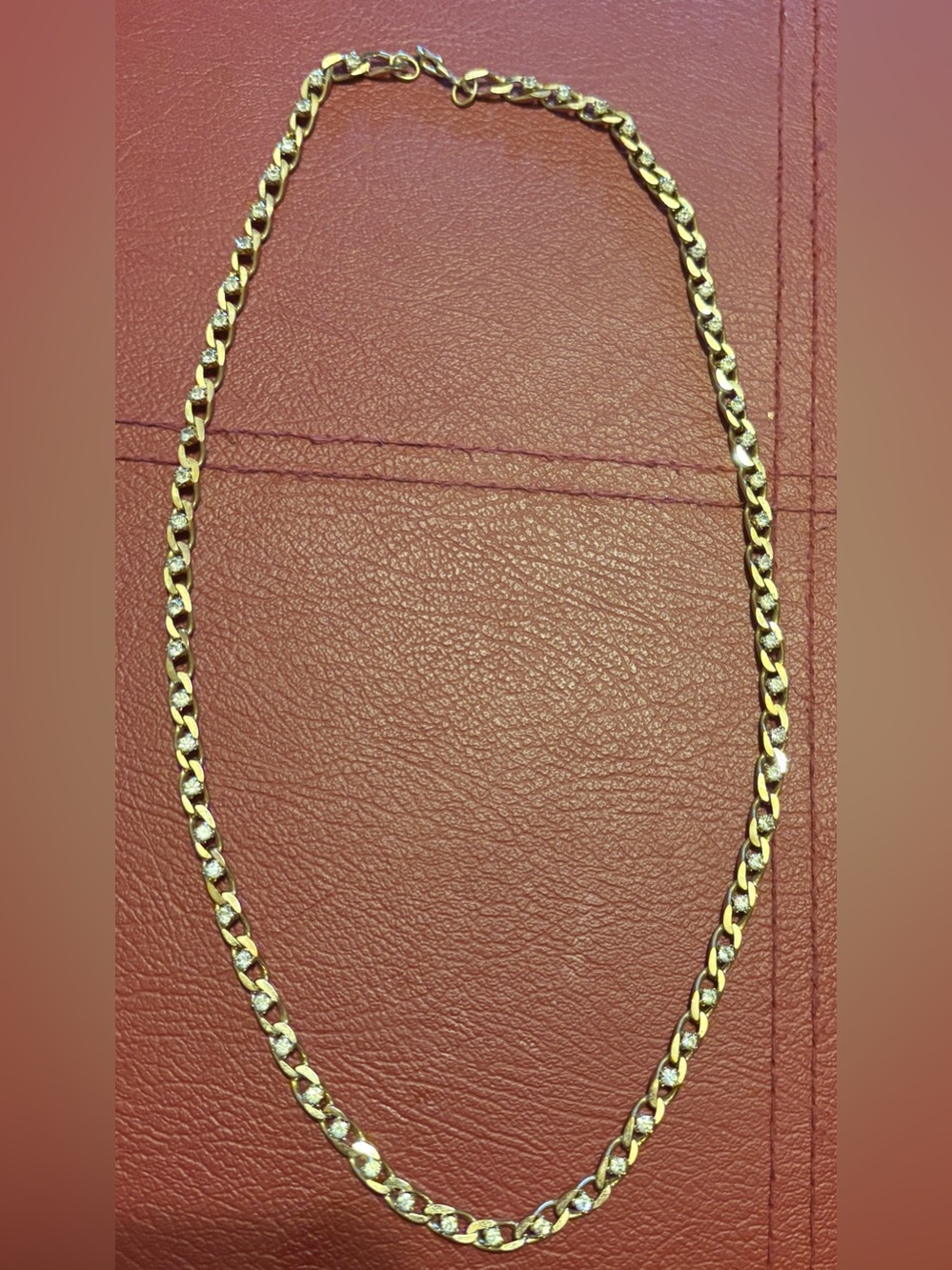 ✨Gold-Tone Chain Link Necklace With Diamonds